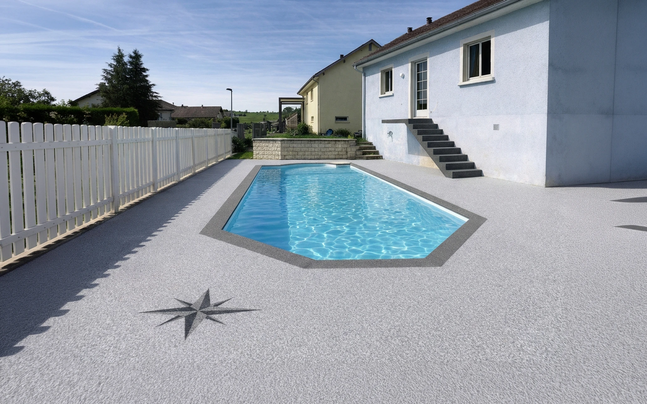 Atelier artisanal d'objets décoratifs en résine époxy sur surface de marbre blanc